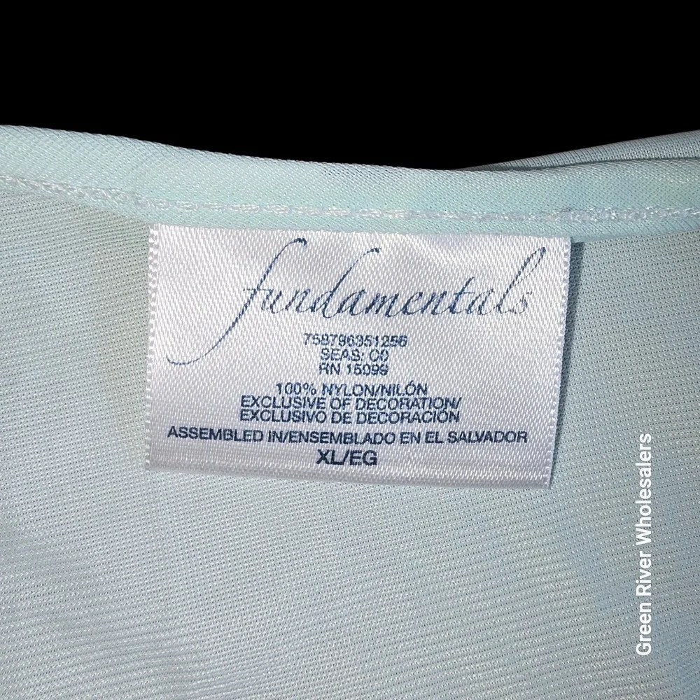 Vintage Fundamentals XL‎ Light Green Nylon Nightgown Lace Trim Dress Babydoll